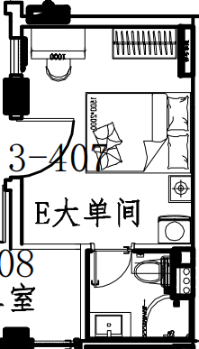 空港德信之翼社区暗间