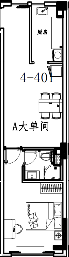 空港德信之翼社区平层单人套房